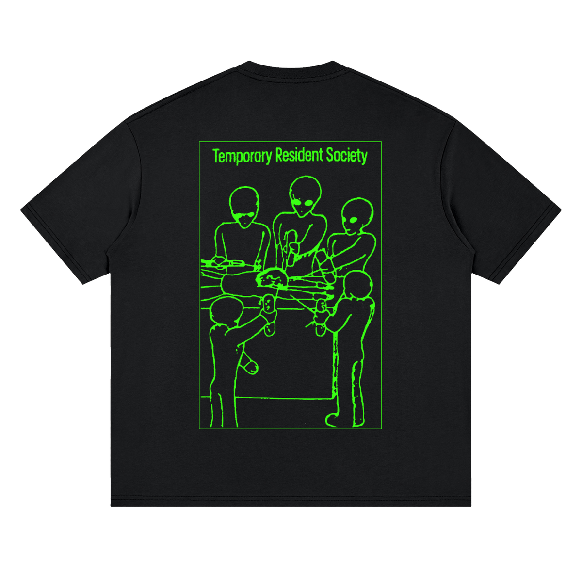 Temporary Resident Society Neon — Drop Shoulder T-Shirt
