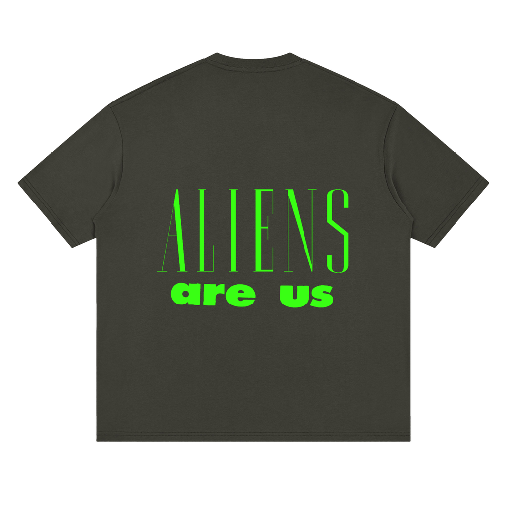 Aliens Are Us Neon — Drop Shoulder T-Shirt