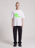 Paranet Neon — Drop Shoulder T-Shirt in Lucent White, front, worn by male model