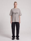 Strange Days — Drop Shoulder T-Shirt in Light Gray, front, worn by male model