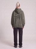 Temporary Resident Society — Boxy Hoodie in Dark Gray, back, worn by male model
