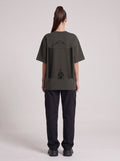 UFO-gatan — Drop Shoulder T-Shirt in Dark Gray, back, worn by female model